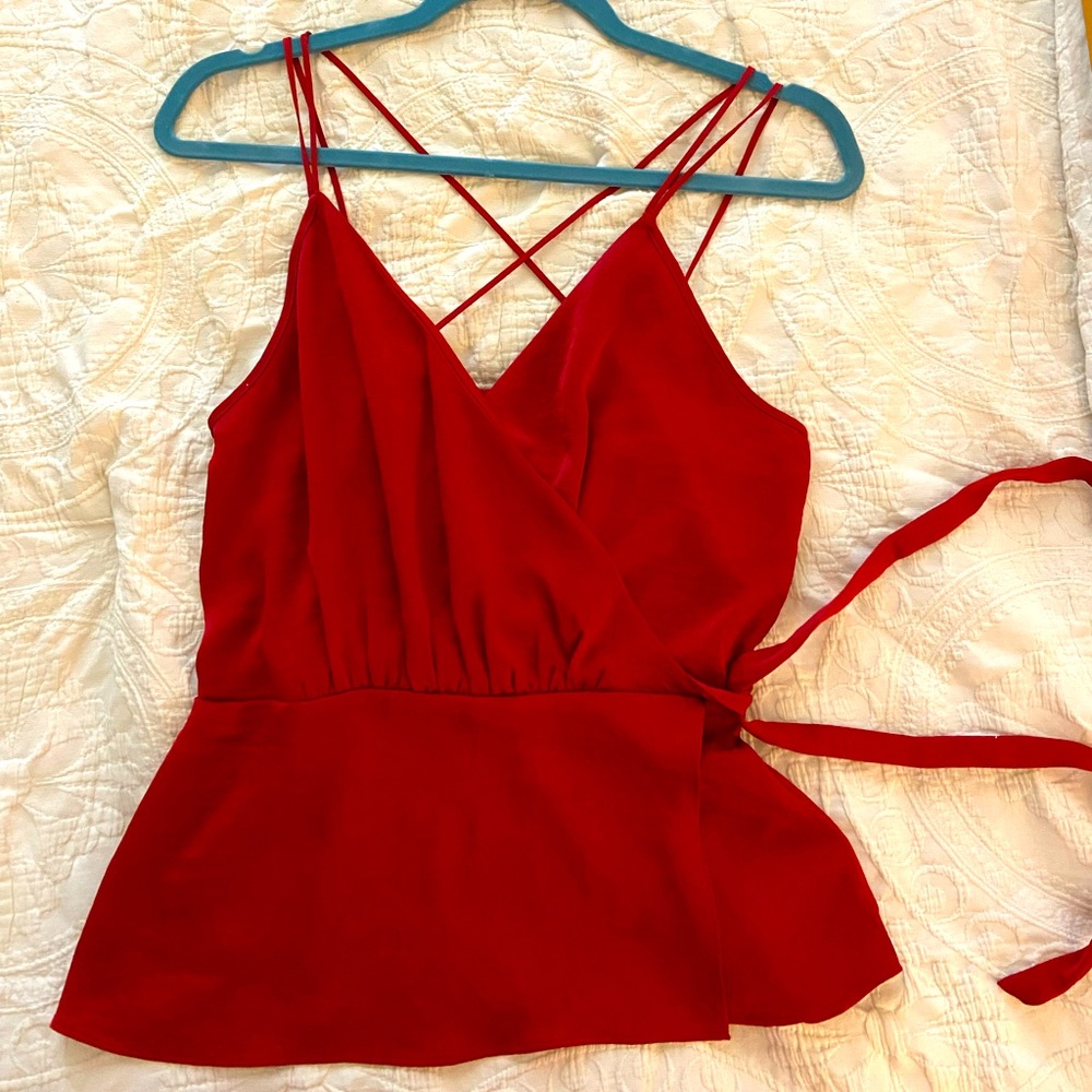 Express red skinny strap top